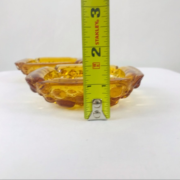 Pair of Vintage Amber Glass Ashtrays - Picture 6 of 6